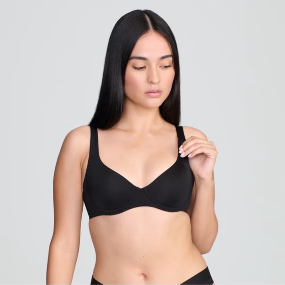 NEW CUUP The Scoop Micro Black Underwire Bra Women’s Size 32C Minimalist